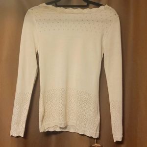 Cutout detailed boatneck lightweight sweater